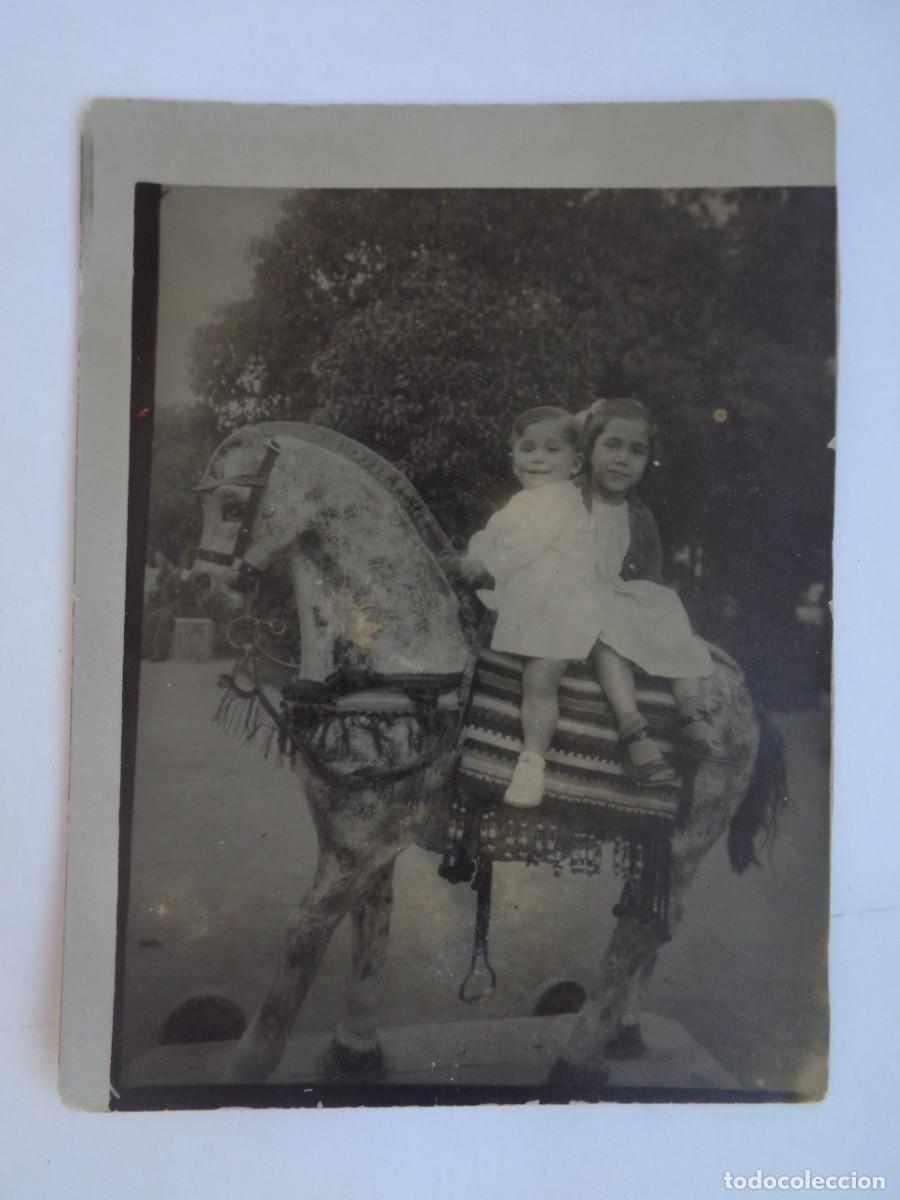 Fotograf&iacute;a antigua: MINUTERO DE FOTOGRAFO CALLEJERO DE NI&Ntilde;OS EN CABALLITO, PRINCIPIOS DE SIGLO