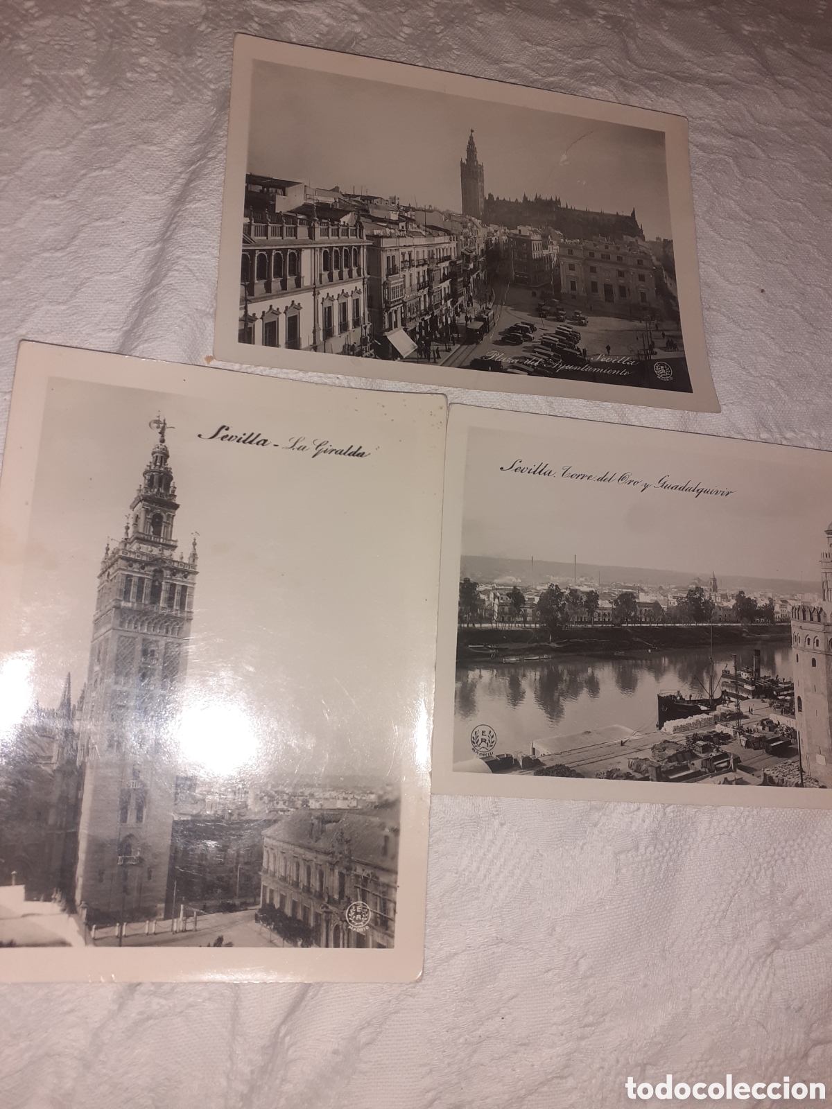 Fotograf&iacute;a antigua: LOTE DE 3 FOTOGRAFIAS DE SEVILLA. FOTO ER. MADRID. 16 X 12 CM