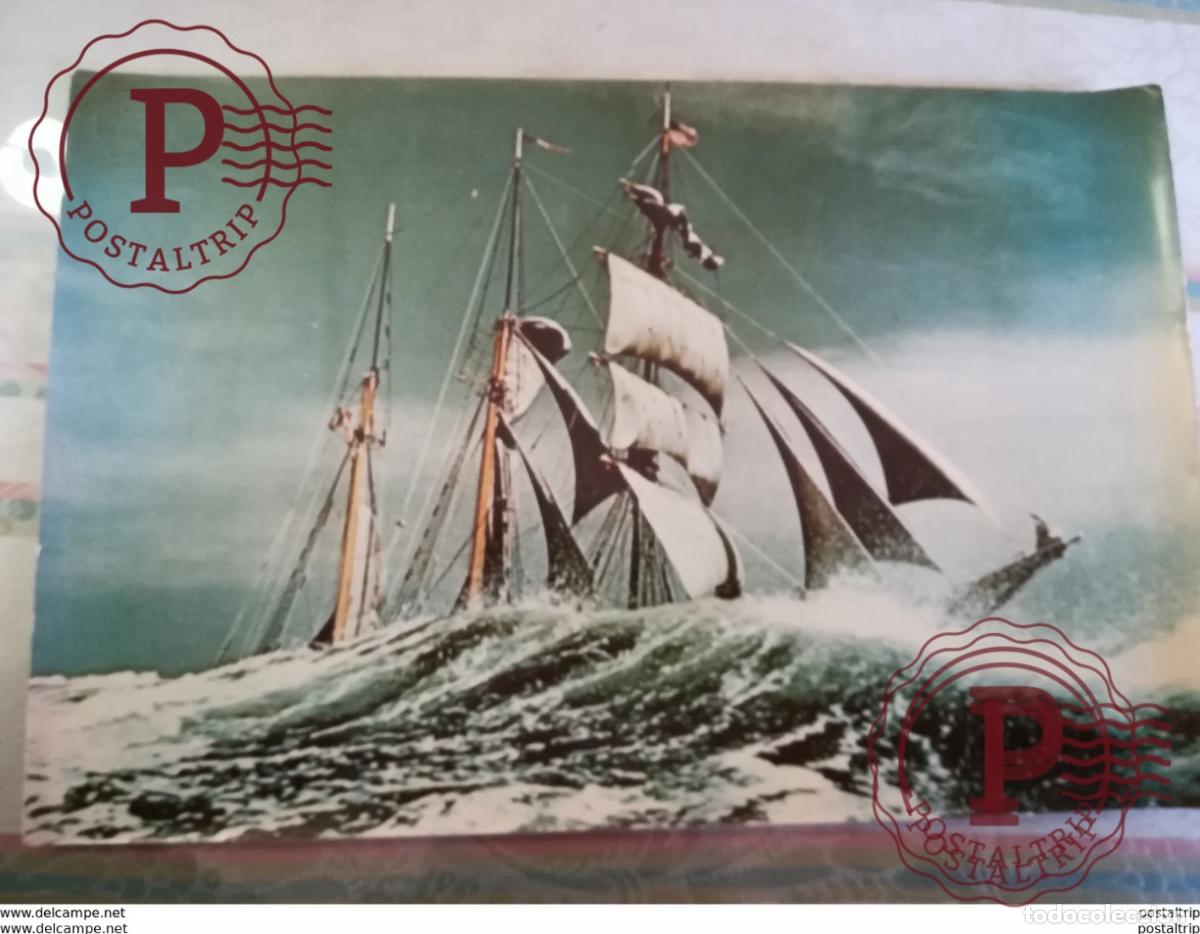 Fotograf&iacute;a antigua: OSTENDE 1973 SIGNED BY STAFF KRIJGSMACHT +- 39* 26 CM REAL PHOTOGRAPH BOAT BARCO BOOT BOAT Voilier