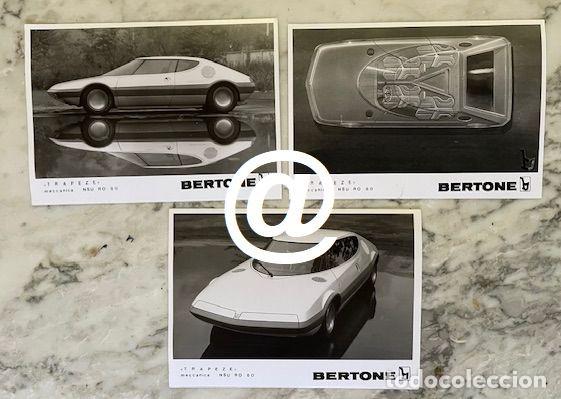 Fotograf&iacute;a antigua: 3 FOTOS DE PRENSA CARROCERIA BERTONE COCHE NSU Ro 80 TRAPEZE