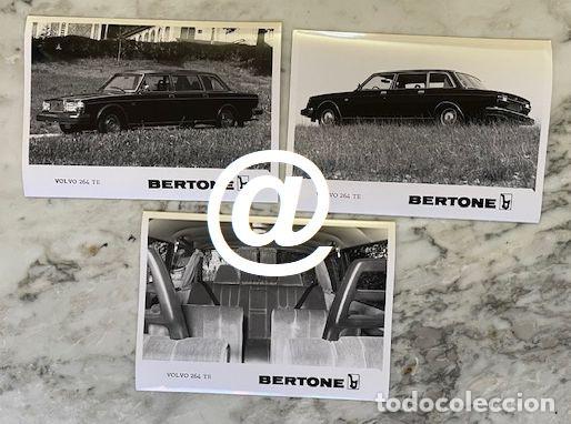 Fotograf&iacute;a antigua: 3 FOTOS DE PRENSA CARROCERIA BERTONE COCHE VOLVO 264 TE