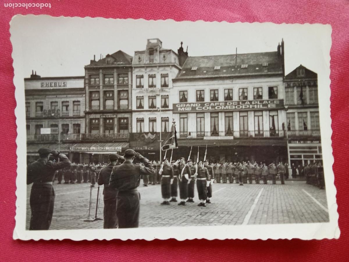 Fotograf&iacute;a antigua: Fotograf&iacute;a Desfile militar, soldados Belgica P.1346