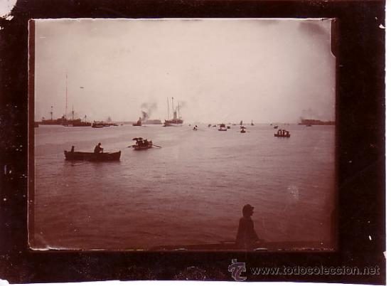 Fotograf&iacute;a antigua: fotograf&iacute;a de un puerto sin identificar. A&ntilde;o 1904