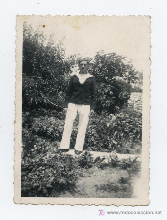 Alte Fotografie: MARINERO. Bonita foto de marinero. Circa 1940. Lugar desconocido.