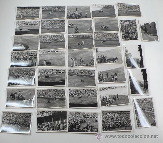 Fotograf&iacute;a antigua: Corridas de toros, lote de 34 fotos. tama&ntilde;o: 6x8,5 cm.