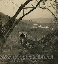 Fotograf&iacute;a antigua: T&uacute;nel. Tren. Ferrocarril. Alrededores de Barcelona. Circa 1915