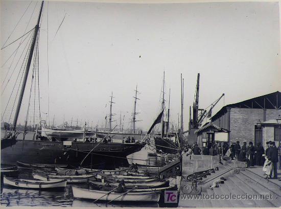Antique Photography: Puerto de Barcelona, 1910 aprox. cristan negativo 9 x 12 cm.