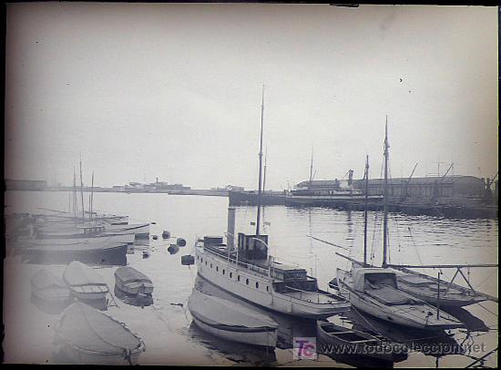 Antique Photography: puerto de Barcelona. 1910 aprox. cristal negativo 9 x 12 cm.