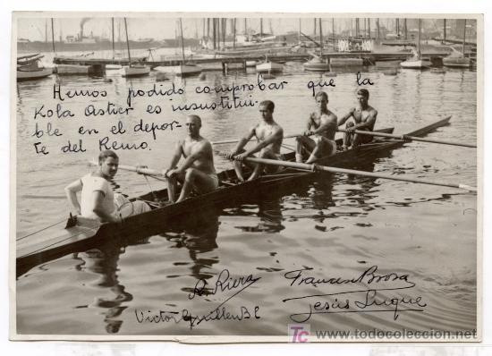 Antique Photography: deporte espa&ntilde;ol, remo. 18 x 12,5 cm. firmada. 1930's
