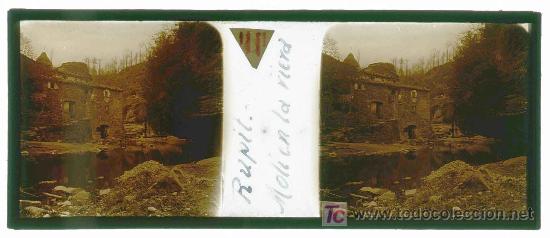 Fotograf&iacute;a antigua: Rupit. Mol&iacute; en la riera. Edificios y r&iacute;o. Circa 1900 - Foto 3