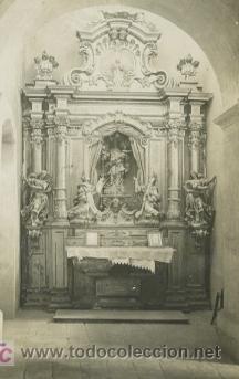 Fotograf&iacute;a antigua: Altar barroco. Peque&ntilde;a iglesia. Zona de Barcelona. 1929