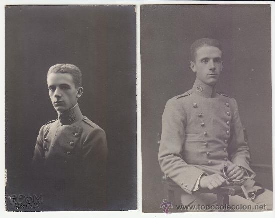 Fotograf&iacute;a antigua: 2 RETRATOS DE MILITAR, en tarjeta postal. Una de las fotos: renom fot. bcn.