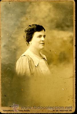Fotograf&iacute;a antigua: FOTOGRAFIA ANTIGUA. RETRATO DE MUJER. FOTO F. BIXIO & CIA. BUENOS AIRES