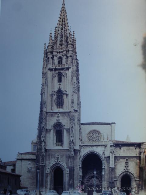 Antique Photography: OVIEDO.CATEDRAL. A&Ntilde;OS 60 POSITIVO SOBRE CELULOIDE.COLORES MAS VIVOS EN EL ORIGINAL10X12.