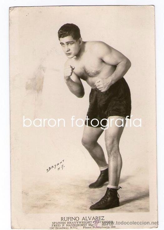 Antique Photography: BOXEO, RUFINO &Aacute;LVAREZ, peso pesado espa&ntilde;ol, 1930's. 19x12,3 cm. foto: bryant.
