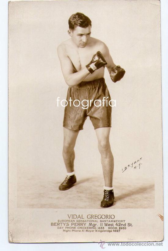Antique Photography: BOXEO. Vidal Gregorio, foto: bryant, ny. 20x13 cm