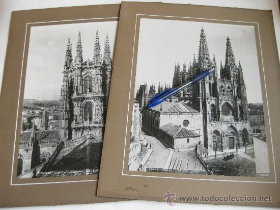 Fotograf&iacute;a antigua: PAREJA DE FOTOGRAFIAS DE LA CATEDRAL DE BURGOS - PRINCIPIOS S XX - FOTOGRAFIA ALFONSO VADILLO