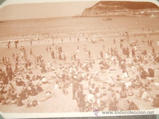 Fotograf&iacute;a antigua: SAN SEBASTIAN CONJUNTO 6 FOTOGRAFIAS PLAYA DE LA CONCHA POR VIAJERO FRANCES 1930