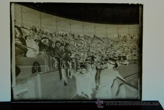 Antique Photography: PLACA ORIGINAL CRISTAL TAMA&Ntilde;O 9X12 PLAZA DE TOROS DE CASTELLON