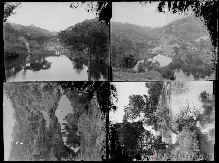 Fotograf&iacute;a antigua: PANTANO DE VALLVIDRERA, ABRIL DE 1909. 4 CRISTALES NEGATIVOS 9X12 CM.