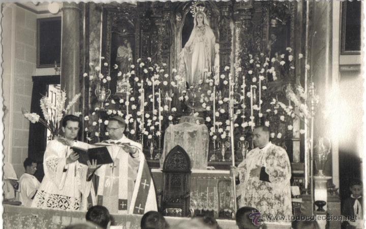 Fotograf&iacute;a antigua: MALAGA FOTOGRAFIA TAMA&Ntilde;O POSTAL CELEBRACION DE LA MISA EN EL PARQUE, FOTOGRAFO ANDRES MALAGA.