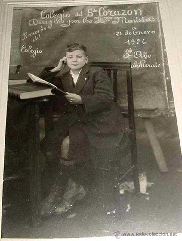 Fotograf&iacute;a antigua: ANTIGUA FOTOGRAFIA DE PUEBLA NI&Ntilde;O POSANDO PARA FOTO DE COLEGIO DEL SAGRADO CORAZON DE LOS HERMANOS M