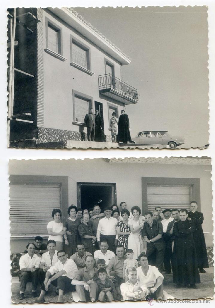 Photographie ancienne: Dos fotos de dos curas en bendici&oacute;n de nuevas viviendas. A&ntilde;os 60. 7x 0 cm Vizcaya