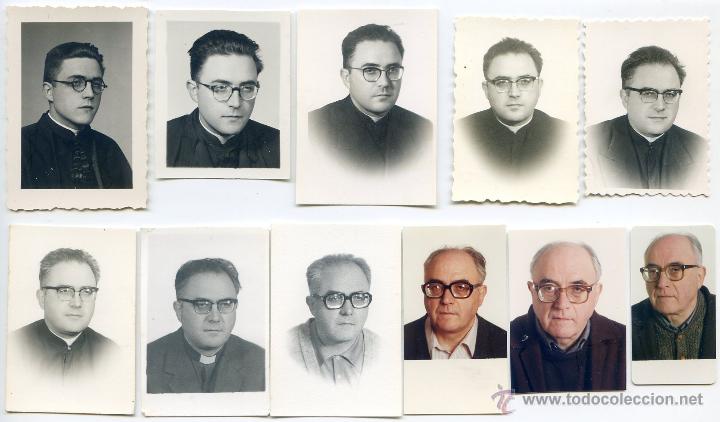 Fotografia antica: Once fotos carnet distintas de un sacerdote, desde el seminario, hasta la jubilaci&oacute;n. Vizcaya