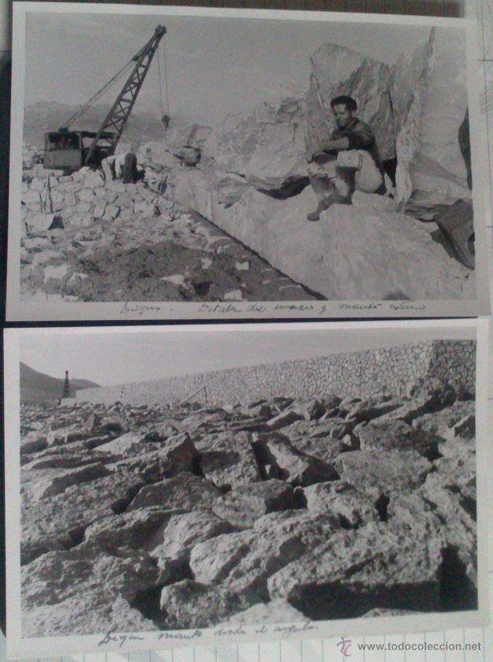 Fotograf&iacute;a antigua: DOS FOTOGRAFIAS ALTEA (ALICANTE), DIQUE DESDE EL ANGULO Y DETALLE DEL MORRO, 12 X 18 CM, A&Ntilde;O 53
