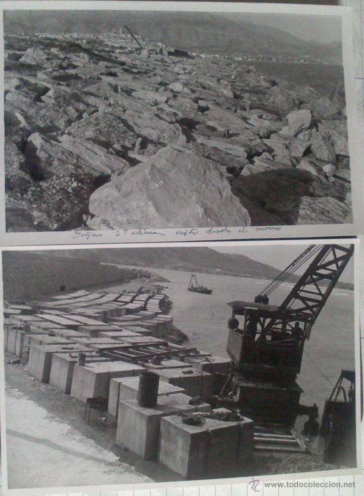 Fotograf&iacute;a antigua: DOS FOTOGRAFIAS ALTEA (ALICANTE), CONSTRUCCION DIQUE ALTEA, 12 X 18 CM, A&Ntilde;O 53