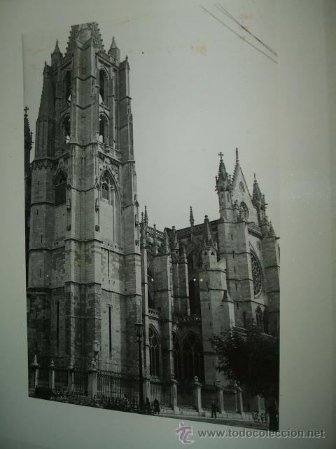 Fotograf&iacute;a antigua: LEON CATEDRAL ANTIGUA FOTOGRAFIA A&Ntilde;OS 40