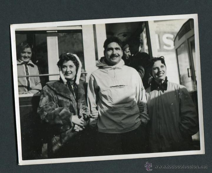 Fotograf&iacute;a antigua: Esqu&iacute;. Esquiadores. Cremallera de N&uacute;ria-2. 27/2/1955