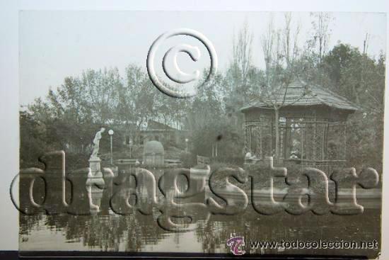 Antique Photography: PLACA FOTOGRAFICA ORIGINAL CRISTAL 13X18 DEL ESTANQUE EN PARQUE RIBALTA CASTELLON