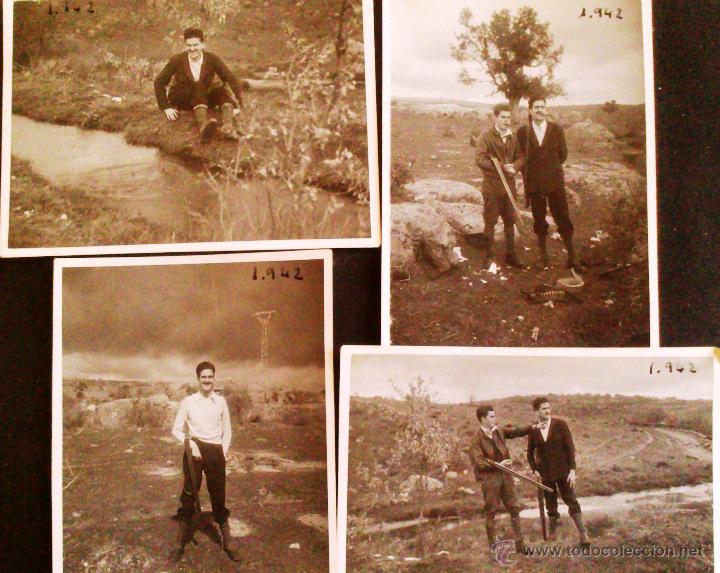 Fotograf&iacute;a antigua: LOTE 4 FOTOGRAFIAS , 9,5 X 7 CM, CAZADORES EN NAVALPERAL (AVILA) UN DIA DE CAZA, A&Ntilde;O 1942