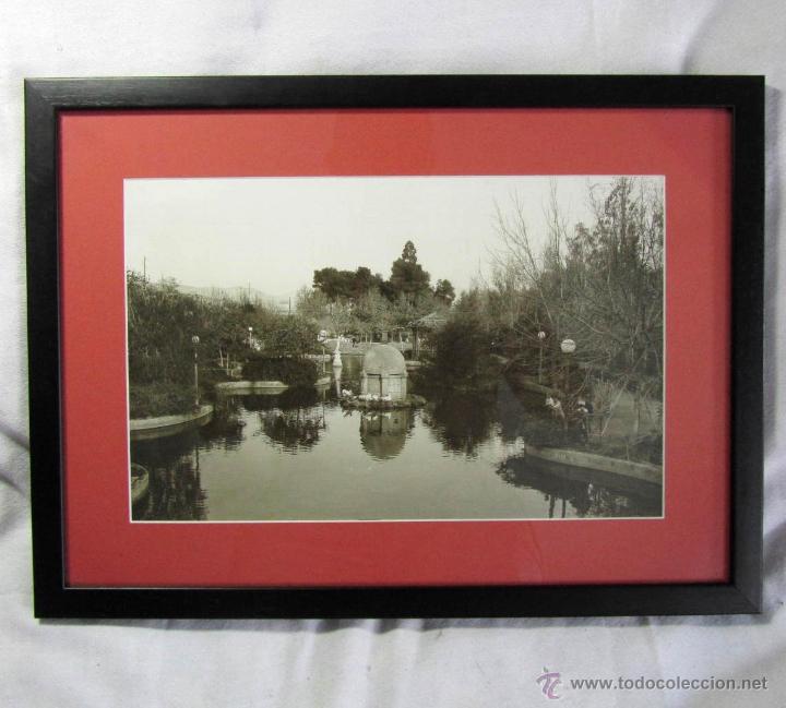 Antique Photography: Fotograf&iacute;a enmarcada de Castell&oacute;n de la Plana. Estanque del parque.