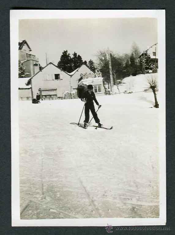 Fotograf&iacute;a antigua: Esqu&iacute;. Pirineos. Nieve. c. 1935