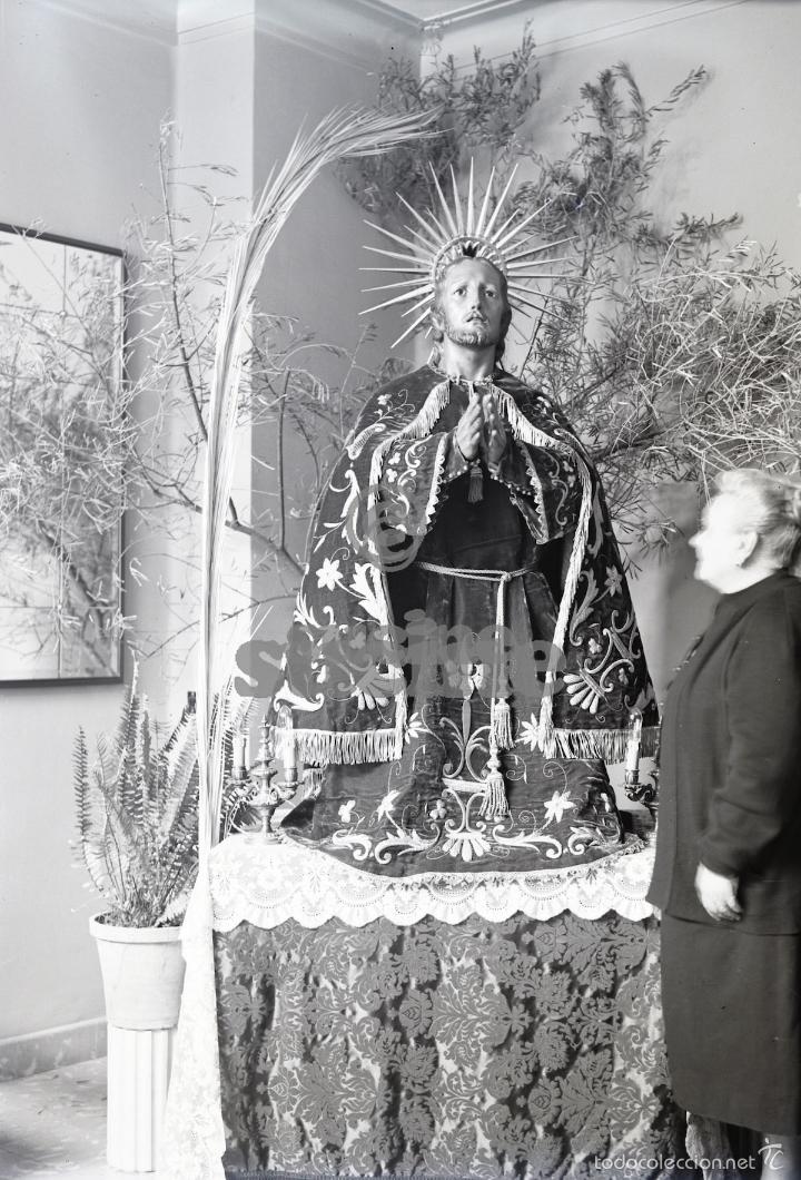 Antique Photography: PLACA FOTOGRAFICA ORIGINAL DE IMAGEN CRISTO EN EL HUERTO DE LOS OLIVOS I.DE LA SANGRE CASTELLON