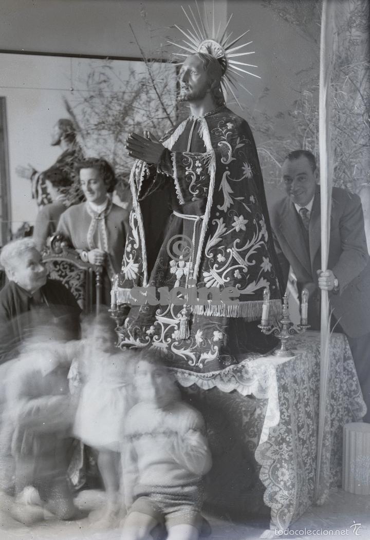 Antique Photography: PLACA FOTOGRAFICA ORIGINAL DE IMAGEN CRISTO EN EL HUERTO DE LOS OLIVOS I.DE LA SANGRE CASTELLON