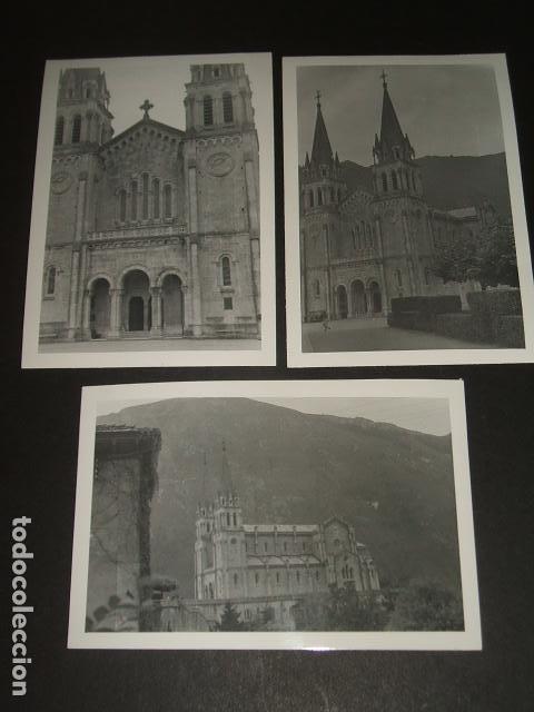Fotograf&iacute;a antigua: COVADONGA ASTURIAS BASILICA 3 FOTOGRAFIAS 1948