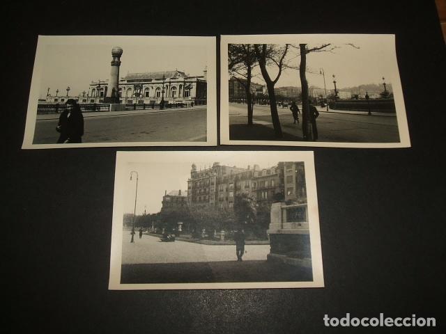 Fotograf&iacute;a antigua: SAN SEBASTIAN 3 FOTOGRAFIAS VISTAS URBANAS GUERRA CIVIL POR SOLDADO LEGION CONDOR