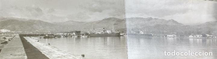 Fotograf&iacute;a antigua: 2 GRANDES FOTOGRAFIAS DOBLES BAHIA MOTRIL (GRANADA) A&Ntilde;OS 60, MEDIDAS 97 CM X 14,5 CM,, VER