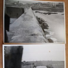 Fotografía antigua: FOTOGRAFIAS BERMEO (VIZCAYA) 17 X 12 CM. DETALLES DE LOS DESTROZOS DE LA BAJAMAR EL 20 DE JULIO 1943