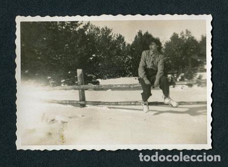 Fotograf&iacute;a antigua: LA MOLINA. Estaci&oacute;n de esqu&iacute;.  Esquiador. 2/1950
