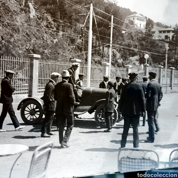 Fotograf&iacute;a antigua: Placa gelatino-bromuro foto coche antiguo a&ntilde;o 1920