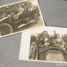 Fotografía antigua: 2 FOTOGRAFIAS TAMAÑO POSTAL DE 1914 DE UN AUTOMOVIL RENAULT. Lote 149280918