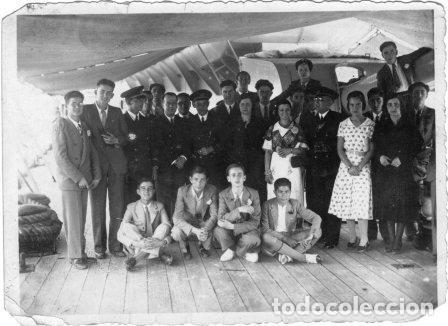 Fotograf&iacute;a antigua: Foto de grupo crucero tipo Cervantes - Almirante Cervera