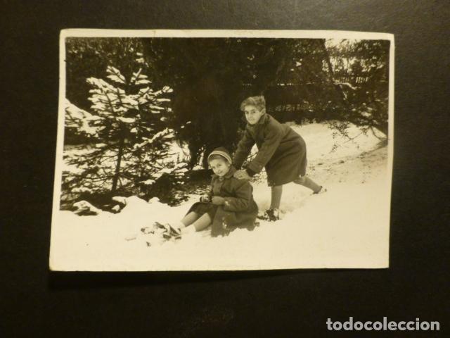 Antique Photography: SAN SEBASTIAN MONTE ULIA NEVADA NI&Ntilde;OS CON TRINEO 1944 FOTOGRAFIA ANTIGUA 7 X 10 CMTS