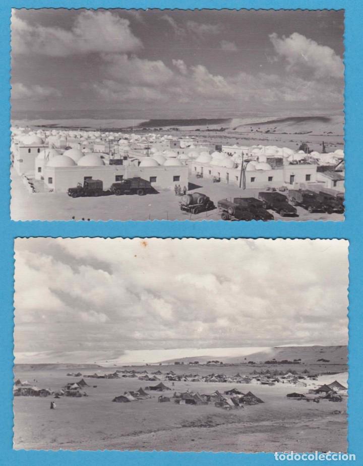 Fotograf&iacute;a antigua: LOTE DE 2 FOTOGRAF&Iacute;AS B/N. POBLADO NEU-WORT Y JAIMAS, POSIBLEMENTE S&Aacute;HARA ESPA&Ntilde;OL, A&Ntilde;OS 60-70
