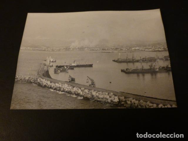 Photographie ancienne: gijon asturias puerto del musel antigua fotograf&iacute;a 7,5 x 10,5 cmts