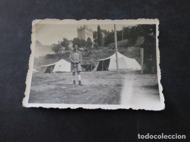 Fotografia antica: GALICIA CAMPAMENTO DE LA OJE ORGANIZACION JUVENIL ESPA&Ntilde;OLA ANTIGUA FOTOGRAFIA